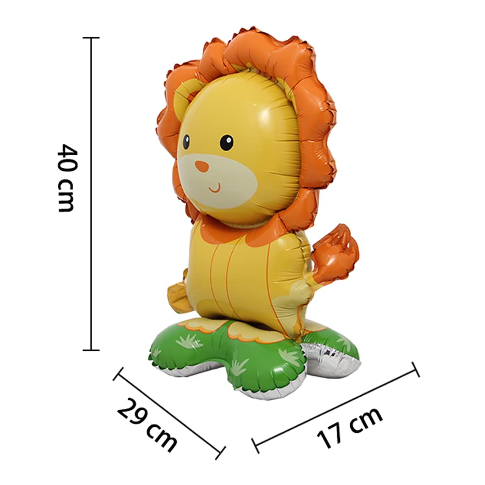 Selfstand 3D Animal Fox Koala Lion Elephant Panda Cow Rabbit Dinosaur Triceratops Stegosaurus Baby Shower Ball Foil Balloons Bir