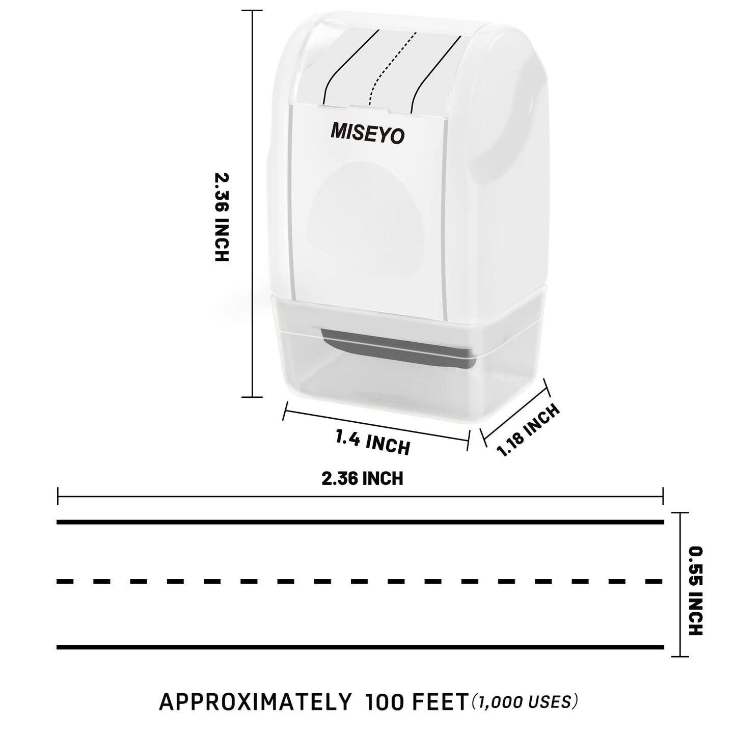 Miseyo Dashed Handwriting Lines Practice Roller Stamp (White)