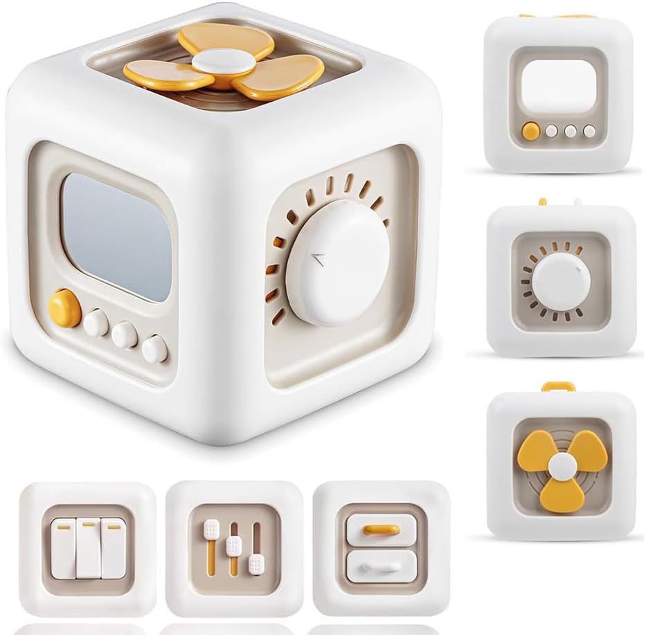 Iqs Enterprise 6 In 1 Busy Cube Baby Toy For 1 Year Old Boys And Girls, Montessori Sensory Toys, Travel Toys For Toddlers From 1