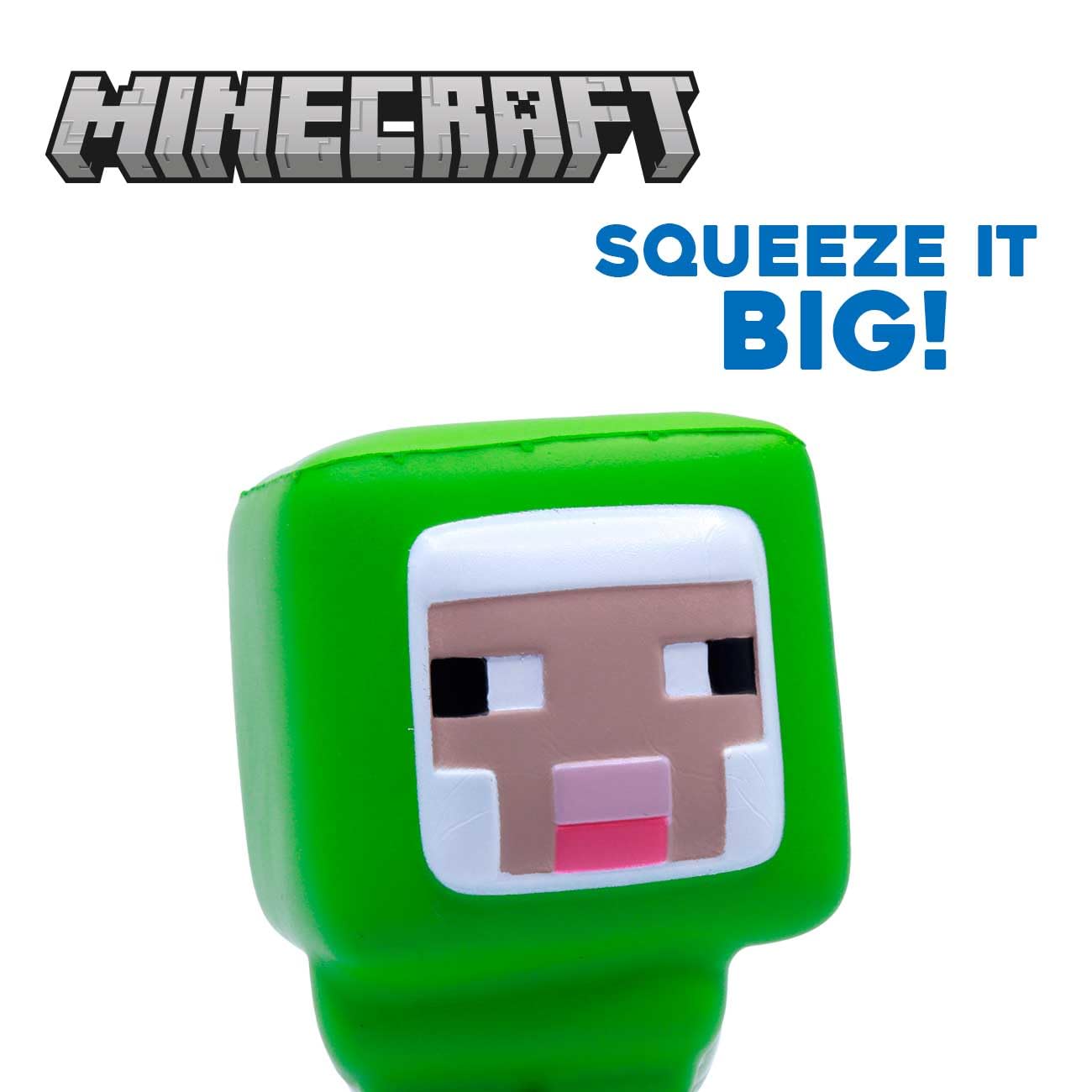 Minecraft Mega Squishme Series 4, Collectible Squishy Toy (Green Sheep)