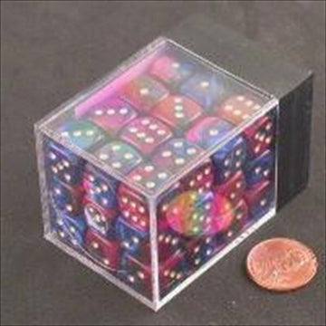 Chessex Manufacturing 26828 D6 Cube Gemini Set Of 36 Dice44; 12 mm - Blue & Purple With Gold Numbering
