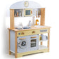 WoodenEdu Kitchen Playset for Kids Ages 3-8, Wooden Pretend Play Kitchen with Cooking Accessories, Dimensions: 38    H x 31    W