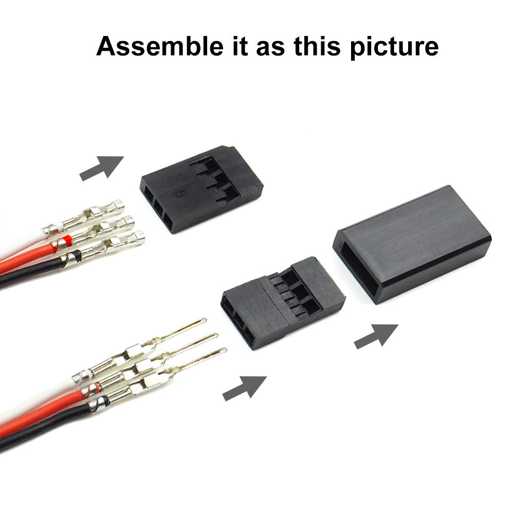 30 Sets Servo Plug Male Female Connector Crimp Pin Kit Compatible Futaba for Hitec Spektrum RC