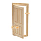 iLAND Wooden Dollhouse Door w/Trims & Doorknob & Key, Dollhouse Buding Materials, Minaiture Dollhouse Accessories (Classic 4-Pan