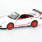 KiNSMART Porsche 911 GT3 RS SetOf4 1:36 Scale 5'' Die Cast Model Toy Super Sports Car White/Orange/Silver/Black
