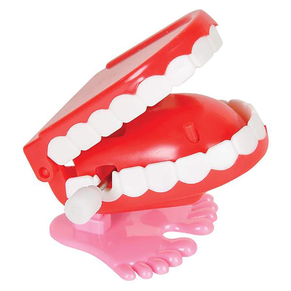 The Dreidel Company Wind Up Teeth Chomping & Chattering Teeth Toys For Kids Birthday Party Favors, Novelty And Gag Gifts, 1.75' Inches (2-Pack)