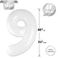 White 9 Balloon, Translucent Number Balloons 40 Inch, 9Th Giant Birthday Decorations For Boys Girls,19Th 29Th White Party Decora