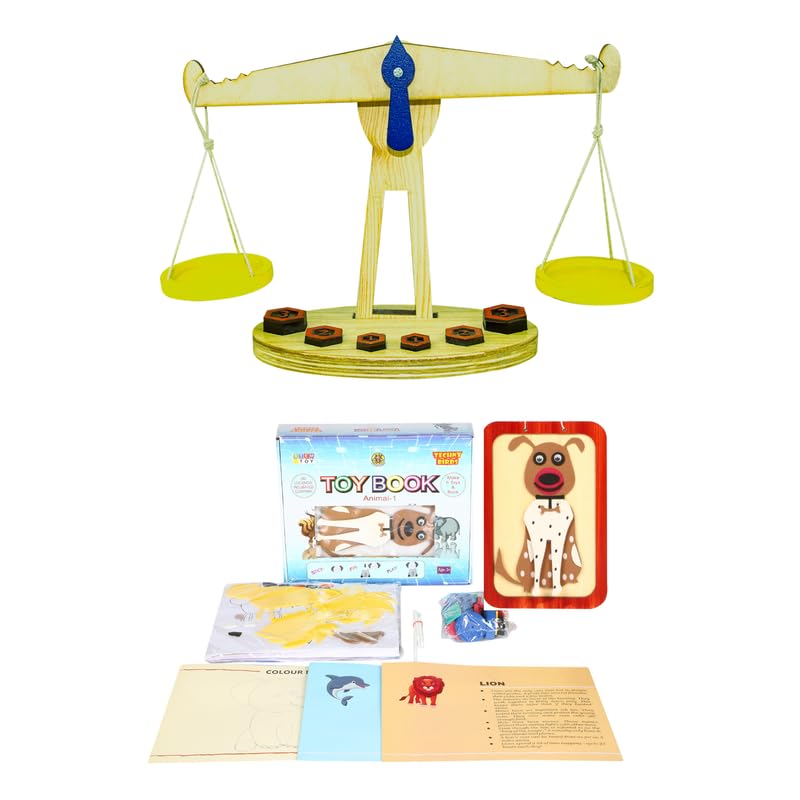 Technybirds Wooden Balance Toy And Animals Toy Book Combo | Educational Toys For Kids | Montessori Learning | Balance And Animal