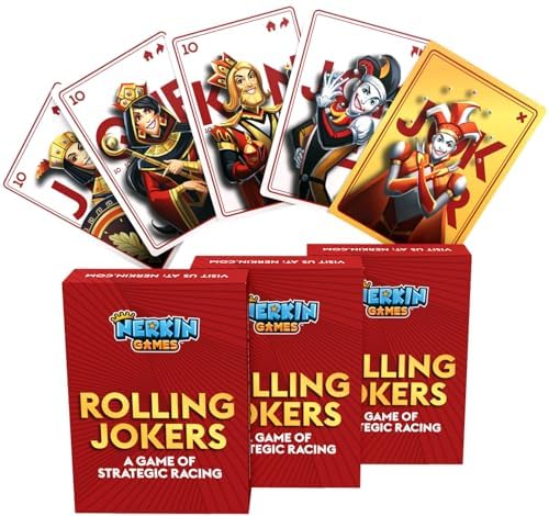 Nerkin Games Rolling Jokers 3-Deck Set - Stunning Cards Compatible with Jokers and Marbles Board Game, Ideal for Expanded Gamepl