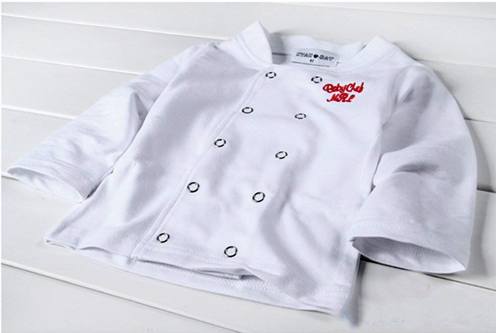 stylesilove Baby Unisex Cook Cuisine Chef Costume  Pants and Hat 3-pc (80/6-12 Months) White