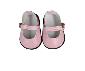 18'' American Doll Shoes- Mary Jane Matte Black, Red, White, Pink, Shiny Black Shoe (18'' Doll, Pink)