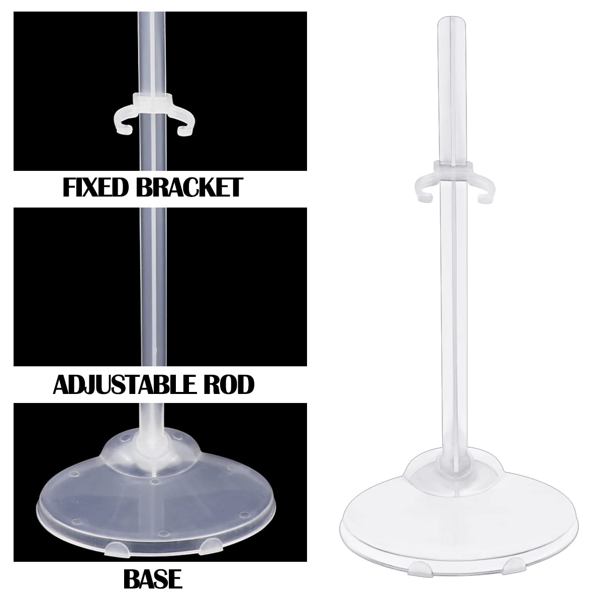 Lnq Luniqi 10Pcs Doll Stand Transparent Doll Display Holder Action Figure Display Rack Doll Model Support Frame Accessories