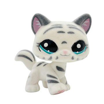 LPSCB Custom-Made Flocked Pet Shop Toy Fuzzy Animal Figure Short Hair Cat Dog Collie Dachshund Great dane Cocker Spaniel (White 