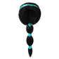 Lovely Mermaid Princess Jasmine Wig For Girls Arabian Long Black Pigtail Wig Halloween Party (Black,One_Size)