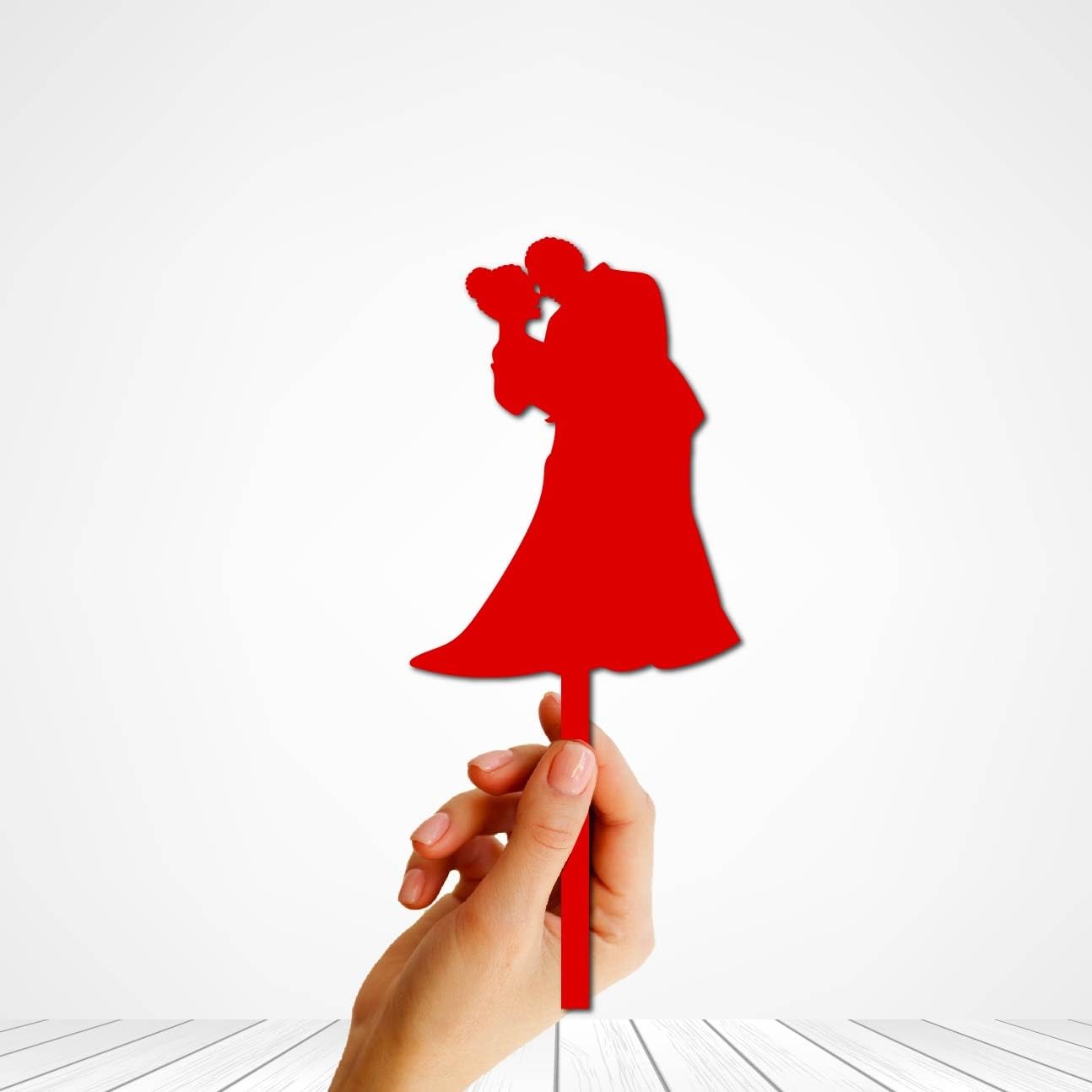 Romatic Couple Cake Topper Red
