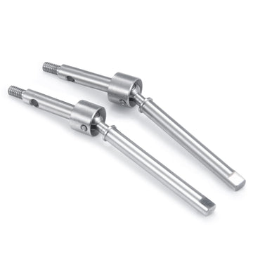 MORLORDY 2Pcs Improved RC Stainless Steel Front Axle Shaft Steering CVD Set for 1/24 RC Crawler Car SCX24 Upgrades Accessories