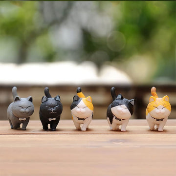 Kayzyue 9 Pcs Cat Figure Miniature Mini Cat Figurines Kitty Figures Toy Set For Crafts