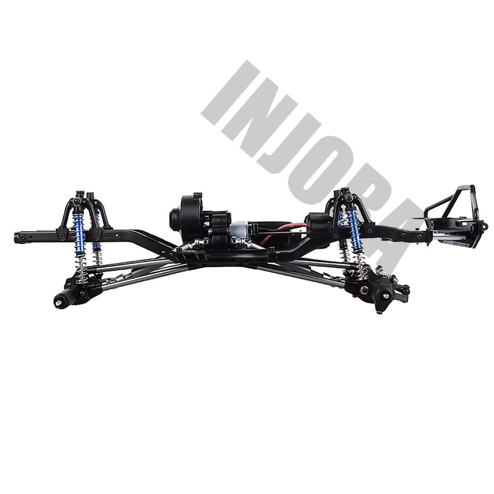 INJORA RC Frame Chassis Assembled Frame Chassis for 1/10 RC Crawler SCX10 II 90046 90047 (with Wheels)