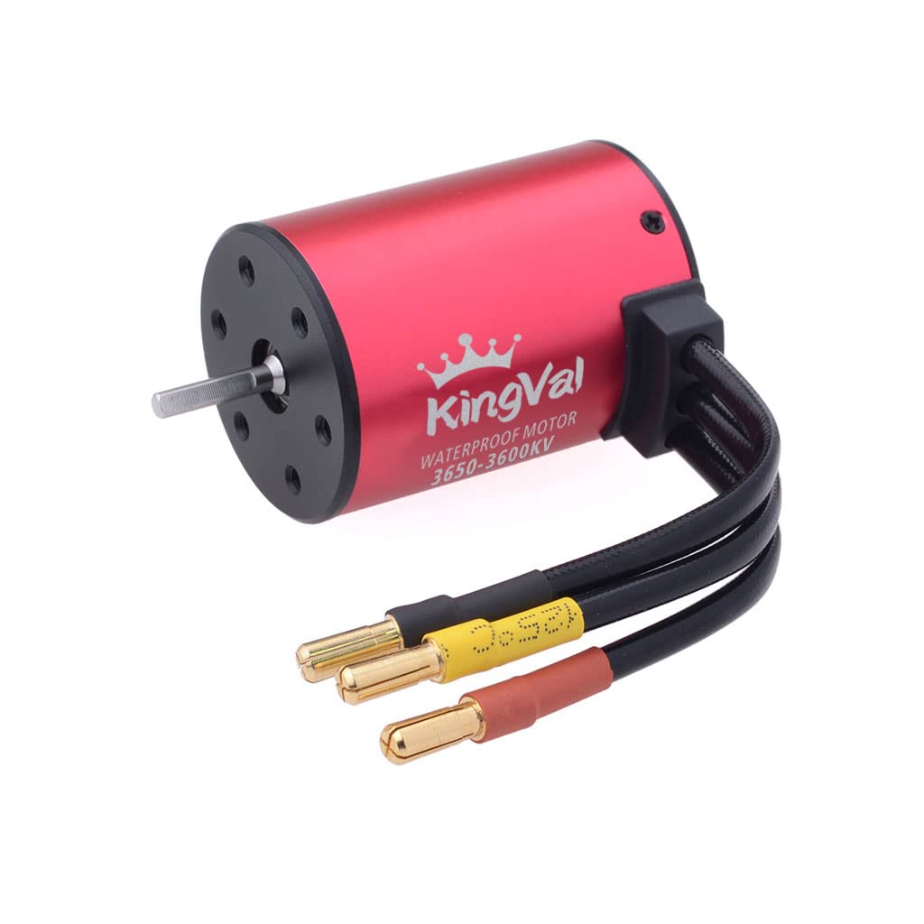 KingVal Replacement 3650 3600KV Waterproof Brushless Motor Shaft 3.175mm Compatible with 1/10 RC Car