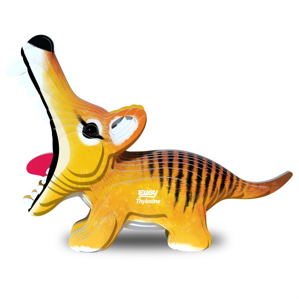 Eugy Tasmanian Tiger 3D Puzzle, 22 Piece Eco-Friendly Educational Toy Puzzles For Boys, Girls & Kids Ages 6+
