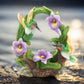 Cosmos Gifts Fine Porcelain Double Hummingbirds With Purple Orchid Flowers Figurine
