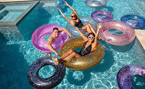 PoolCandy Jumbo Pool Tube, 48, Black Onyx Glitter