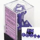 Polyhedral 7-Die Opaque Dice Set - Purple with White