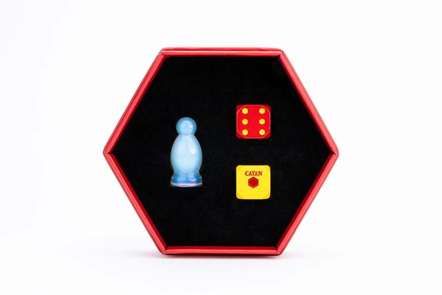 FanRoll Compatible with Catan Premium Robber & Metal Dice Set, Opalite