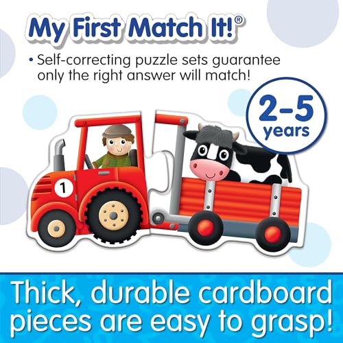 The Learning Journey: Match It! - Tractors & Trailers - 15 Self Correcting Puzzle Sets Teaching Counting - Preschool Learning To