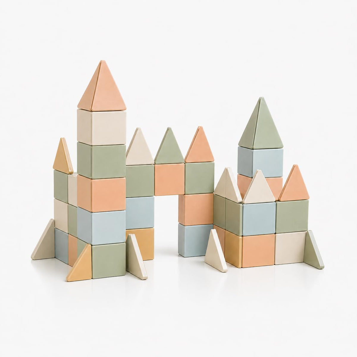 Square House Magnetic Tiles Playset, Building Tiles, Magnet 3D Aesthetic Blocks, Construction Playboards (Opaque 60 Piece)