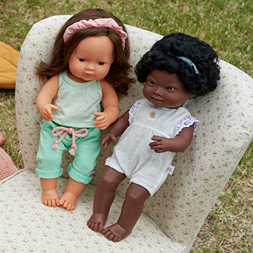 Miniland Doll 15'' African With Down Syndrome Girl (Box) - Made In Spain, Anatomically Correct, Quality, Inclusion