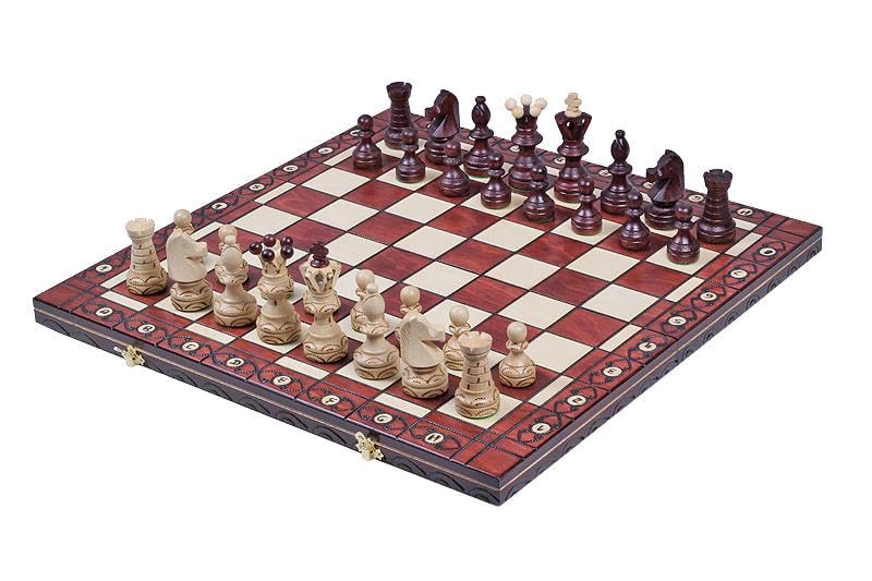 Beautiful Handcrafted Wooden Chess Set With Wooden Board And Handcrafted Chess Pieces -1-2 Players, Gift Idea Products (21' (55 Cm))
