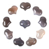 Gray Agate Gemstone Healing Crystal 1 Inch Mini Puffy Heart Pocket Stone Iron Gift Box (Pack Of 10)