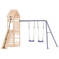 vidaXL Solid Douglas Wood Outdoor Playset - Multi-Activity Centers with Climbing Wall, Double Swing Set, Sandpit - Weather-, ens