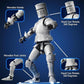 RENGNER (Pre-Assembled) Dummy 13 Robot Action Figure in protective covering  T13 Fifth Generation Medieval Knight with  and Shields  Full Body Activity Robot  Magnetic Figures Desk Toys (Black+White)