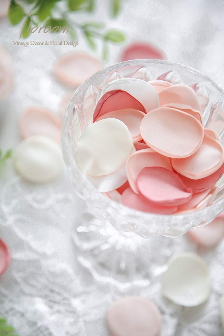 Floroom 300pcs Rose Petals Blush Pink Faux Silk Flower Petals for Wedding Flower Girl Basket Aisle Scatter Cake Dinner Table Cen