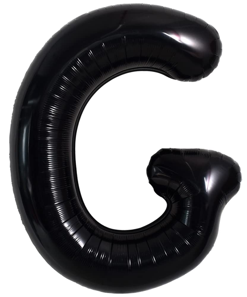 Toniful 40 Inch Large Black G Letter Balloons Jumbo Helium Balloons,Foil Mylar Big Alphabet Balloons For Birthday Party Annivers