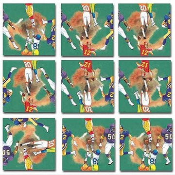 B.Dazzle Scramble Squares Football Puzzle - 9 Piece Laminated Cardboard Mind Game for All Ages - 12"x12"
