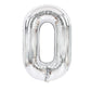 Toniful 40 Inch Silver Large Numbers Balloons 0-9, Number 0 Digital 0 Helium Balloons, Foil Mylar Big Number Balloons For Birthd