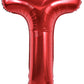 Toniful 40 Inch Large Bright Red Letter Balloons A-Z, Giant Jumbo Helium Foil Mylar Big Letter T Balloons For Birthday Party Ann