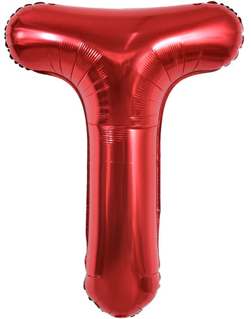 Toniful 40 Inch Large Bright Red Letter Balloons A-Z, Giant Jumbo Helium Foil Mylar Big Letter T Balloons For Birthday Party Ann