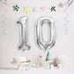 Maigendoo Jumbo 10 Number Balloon 40 Inch Large Digit Balloons Huge Helium Balloon Foil Mylar Balloon With Swirl Decorations For