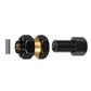 4 Pieces Brass 7mm Hex Extended Wheel Hubs Wheel Spacers Axle Extension Combiner w/Locknuts and Wrench, Compatible with Axial SC