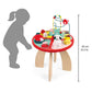 Janod Baby Forest Wooden Activity Table - 4 Play Areas - 23.2' Tall - Ages 1+ - J08018