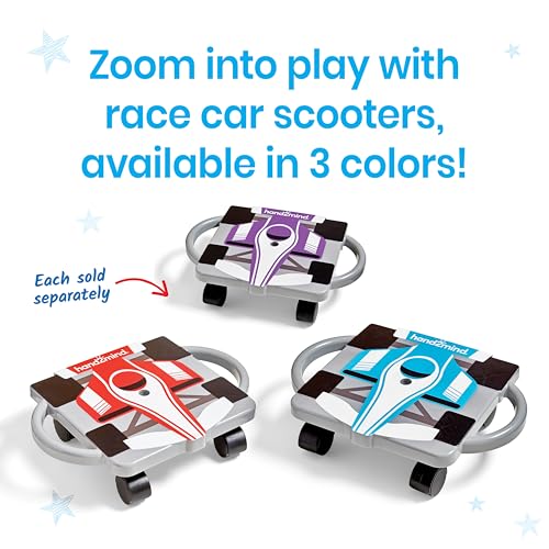 Hand2Mind Blue Speedway Racer Scooter Board, Floor Scooter Board, Gross Motor Toys, Kids Exercise & Physical Education Equipment