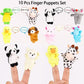 10Pcs Finger Puppets Set - Soft Plush Animals Finger Puppet Toys For Kids, Mini Plush Figures Toy Assortment For Boys & Girls, Party Favors For Shows, Playtime, Schools