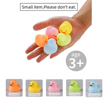 50 Pcs Multicolor Mini Rubber Ducks Baby Bath Toy ,Children Squeak And Float Colored Small Ducks In Bulk Toddlers Shower Duck Decorations Party Favors
