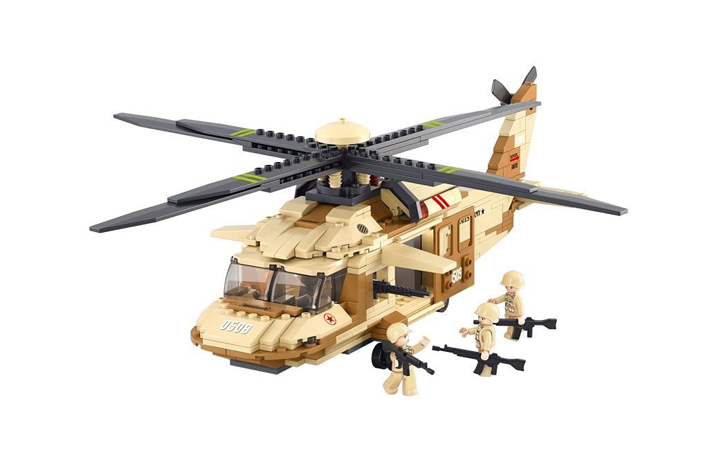 Sluban Military Blocks Army Bricks Toy – Black Hawk Helicopter (M38-B0509)