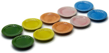 10 Mixed 4 Colour Cearmic Plate Dish Bowl Dollhouse Miniatures Food Kitchen 1 Shop for You