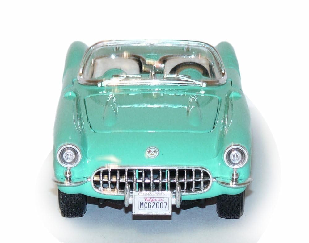 Maisto 1/24 Scale Diecast Model Toy Car - 1957 Chevy Corvette Convertible, Turquoise Special Edition, Model 31275